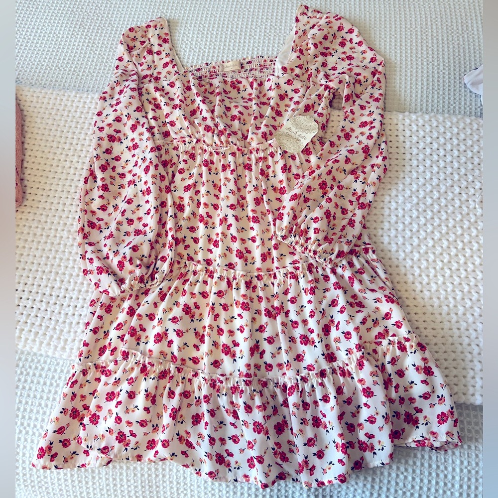 Altar'd State Pink Floral Midi Dress